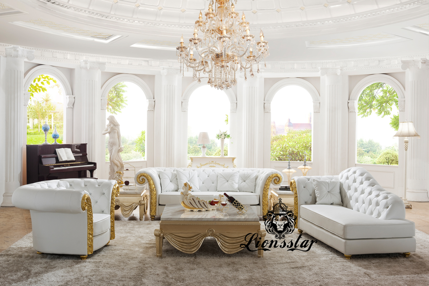 barock sofa-set sissi recamiere | lionsstar gmbh