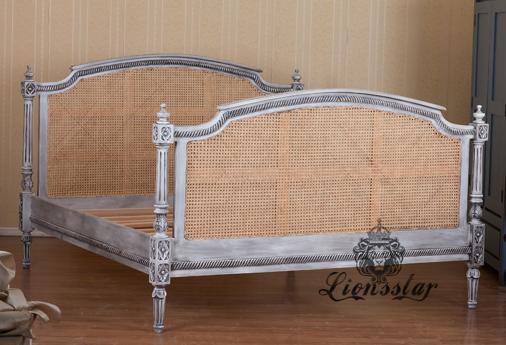 Louis Bett Shabby Chic Silber