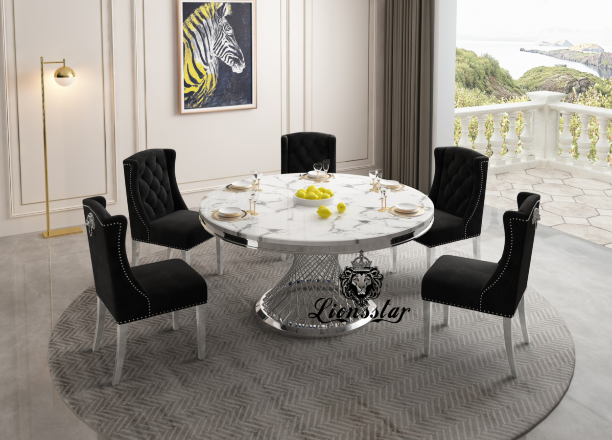 Designer Esstisch Stuhl Silver Spirit Lionsstar Gmbh