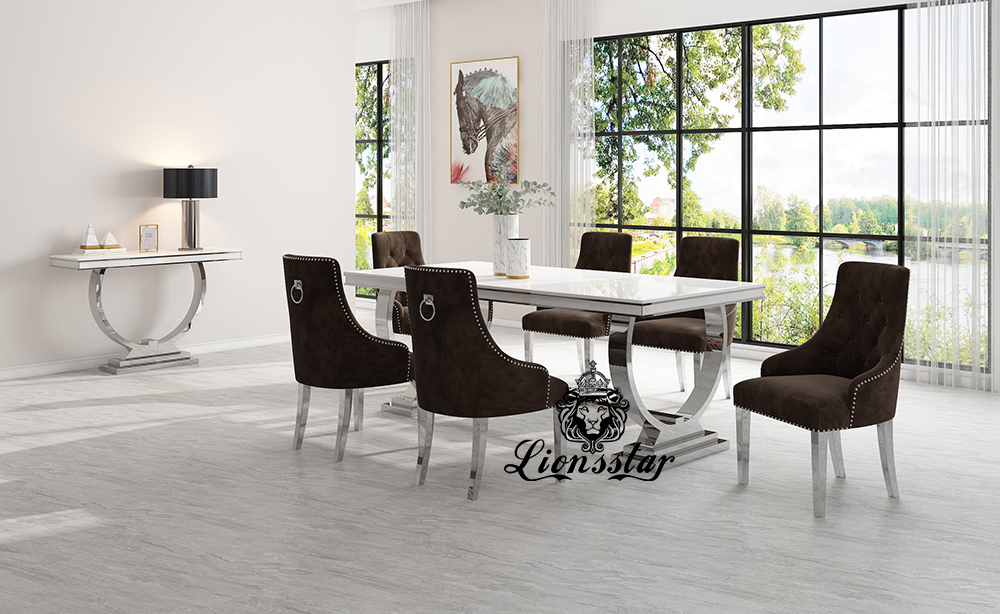 Luxus Esstisch Loft Design Silver