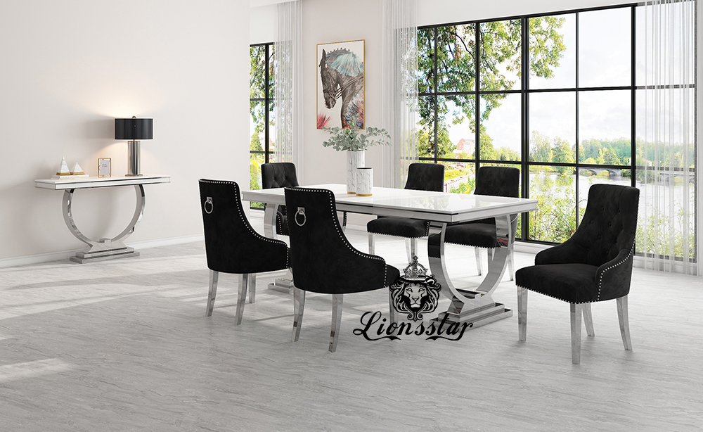 Luxus Esstisch Loft Design Silver