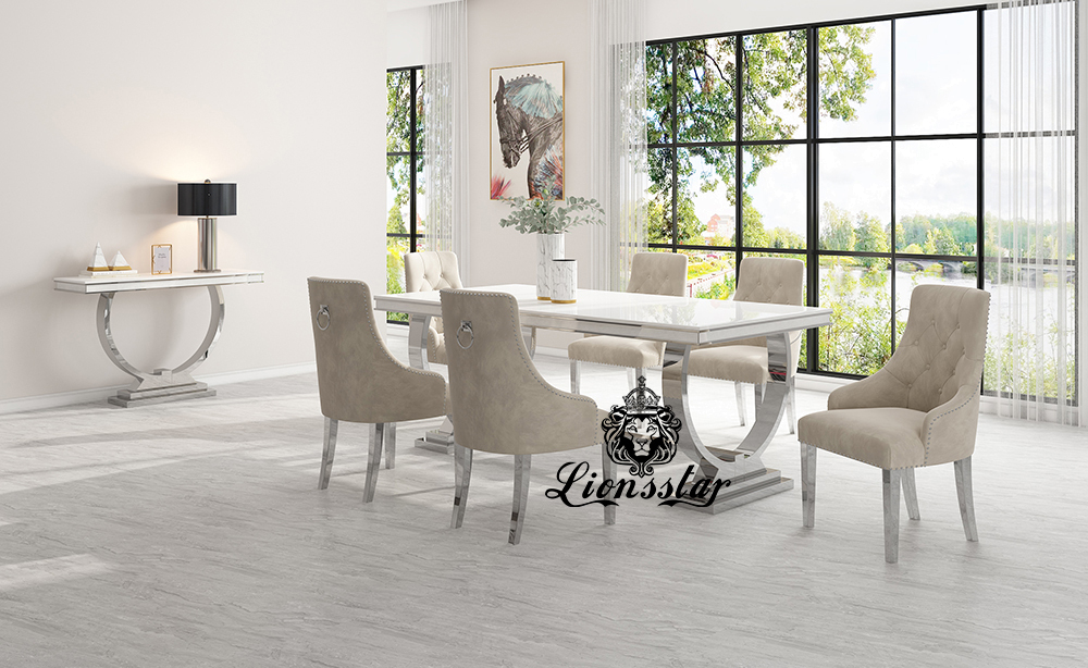 Luxus Esstisch Loft Design Silver